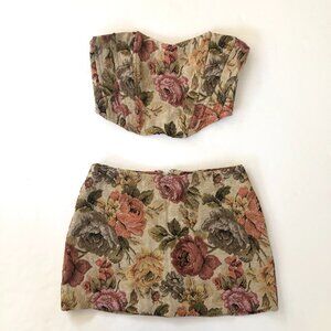 Fashion Nova Corset Mini Skirt Set Small